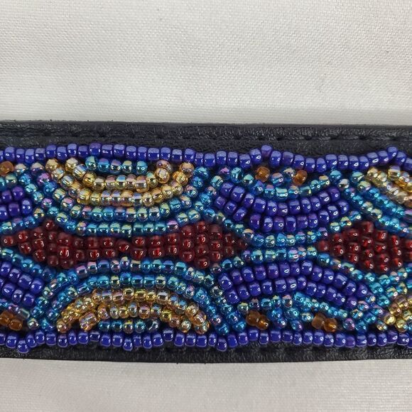 GINNIE JOHANSEN Leather Beaded women\'s belt black blue red 26 27 28 29 30 LK NEW main image 10